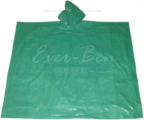 Green PE emergency poncho bulk